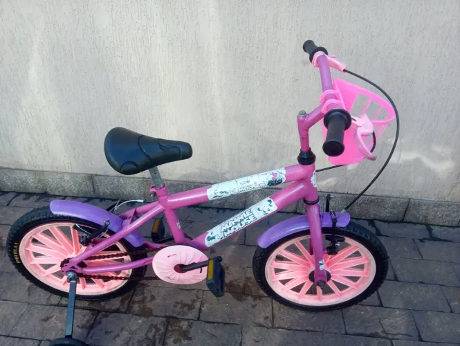 Bike tema Minnie Mouse aro 16 (conservadinha)