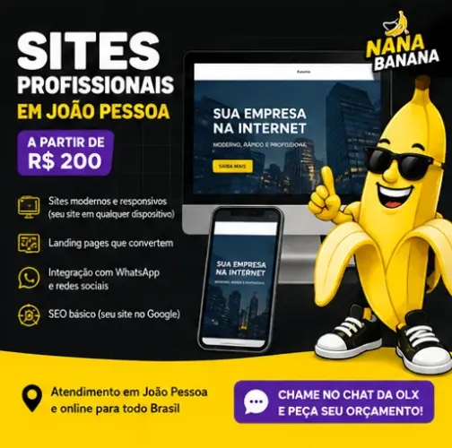 Sites profissionais em João Pessoa a partir de R$ 200,00