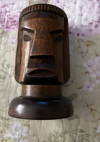 Mini Pilão Antigo Em Madeira De Lei Jacarandá - Porta Canetas Vintage