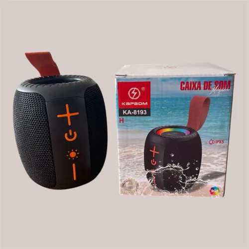 Caixa de Som Bluetooth KAPBOM KA-8193 Portatil RGB IPX5 Prova D'agua