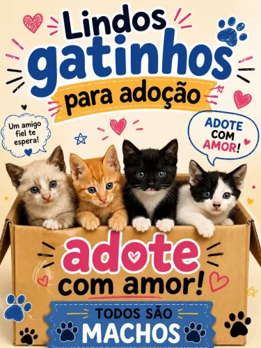 Estou doando filhotes de gato, ambos são machos !