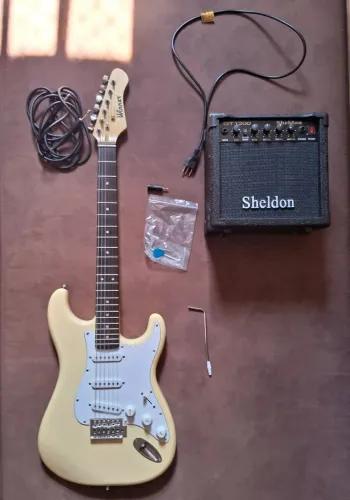 Guitarra elétrica com amplificador