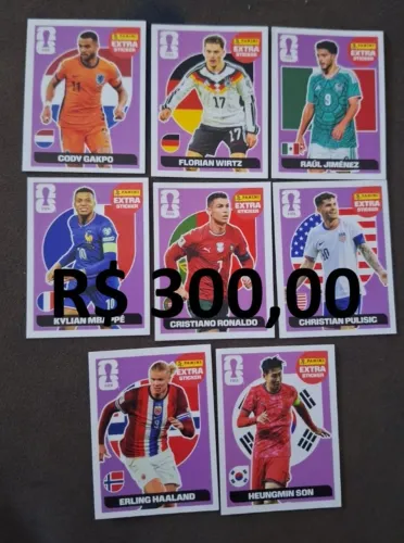 Kit 8 Figurinhas Originais Extra Stickers Legends Bordô Copa 2026