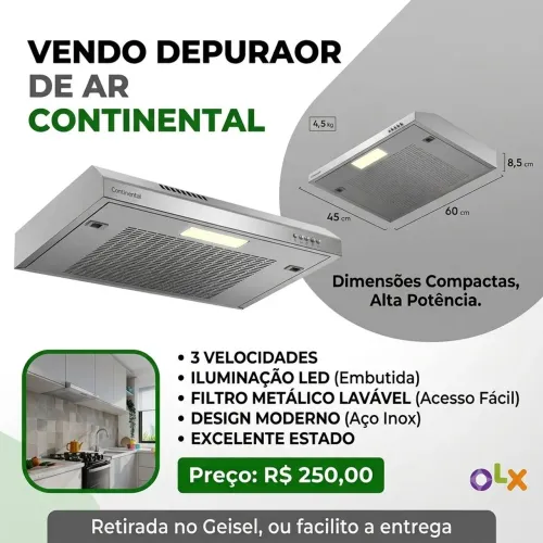 Coifa Depurador de ar Novo