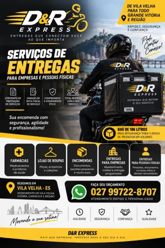 Serviços de entrega por moto em Vila Velha e Grande Vitória