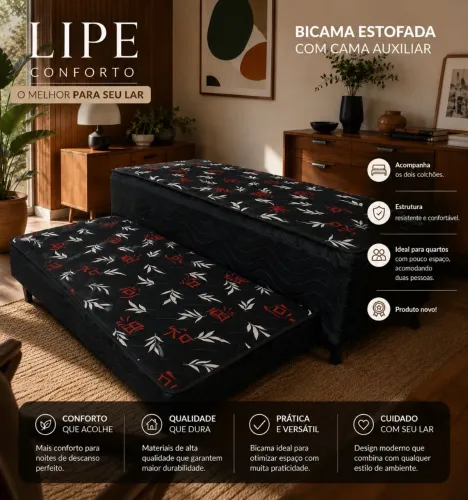 Bicama De Solteiro + Cama Auxiliar!