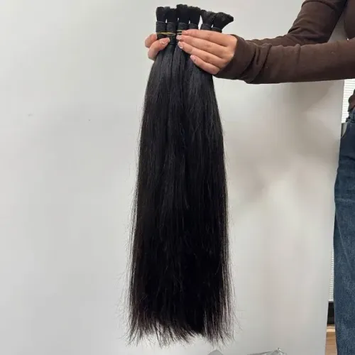 Cabelo humano Natural liso sem tela, Castanho escuro de 50/51cm a cada 100 Gramas