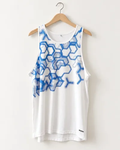 Camiseta masculina regata branca fitness