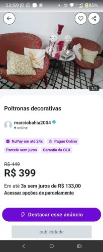 Poltronas space em tecido