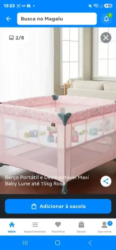 Berço portátil rosa novo sem uso na caixa