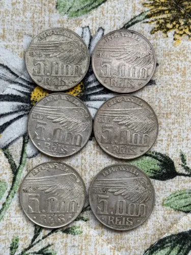 Moedas 5000 réis 1936/37/38