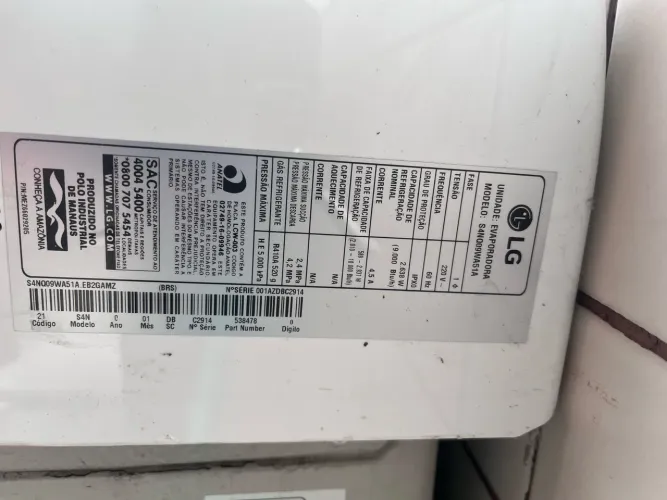Ar Split LG dual inverter com vazamento 
