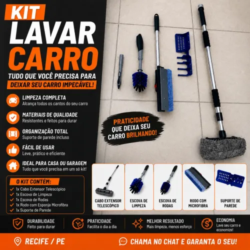 Kit completo lavar carro e moto