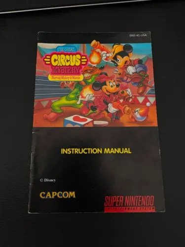 Manual The Great Circus Mystery: starring Mickey & Minnie Super Nintendo Original