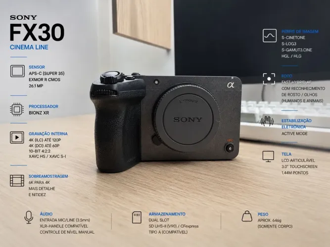 Câmera Sony Cinema LINE Fx30 (lacrada)