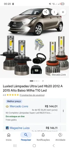 Vendo lâmpada ultra led carro hb20