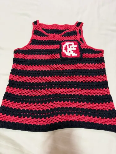 Regata Crochê Flamengo Infantil