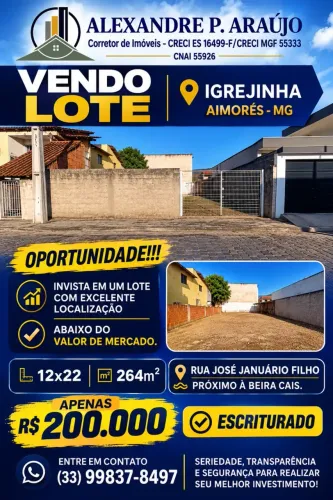 Lote à venda em Aimorés - MG