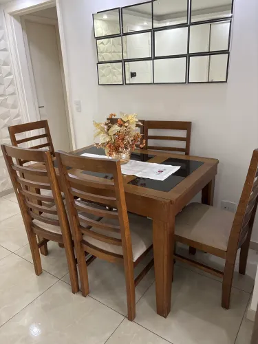 Mesa de jantar extensível 6 lugares