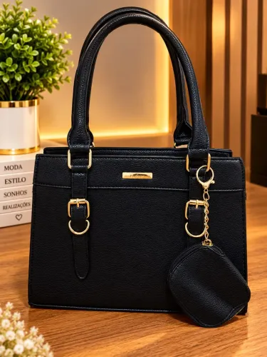 Bolsa com forro/acompanha alça transversal 