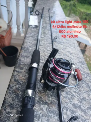 Vara de pesca com molinete 