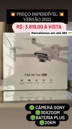 Drone FIMI X8 TELE MAX 2025 ( novos/Lacrados) Pronta Entrega 