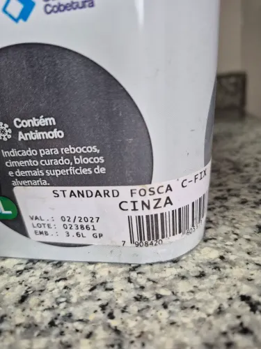 Tinta acredito standard fosca cor cinza 