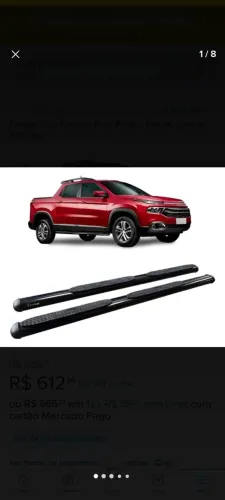 Estribo lateral fiat Toro 2016 a 2019