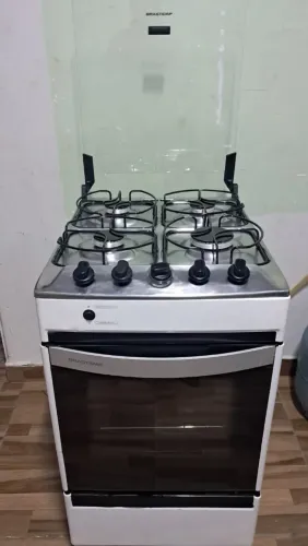 Fogão Brastemp branco 4 bocas acendimento automático, funcionando perfeitamente (Entrego)