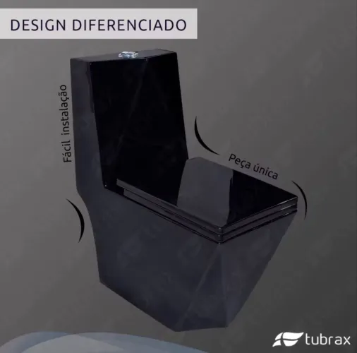 Vaso monobloco preto - Diamante Tubrax