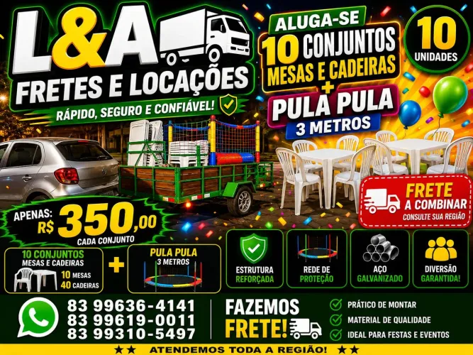 Mesas e cadeiras 