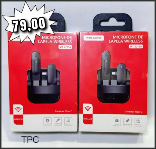 Microfone de Lapela Wireless Tomate MT-2216A