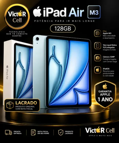 iPad Air M3 128GB | Lacrado | Novo 
