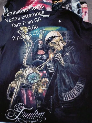 Camisetas preta manga curta 