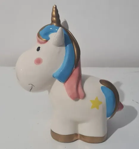Cofre unicórnio em porcelana