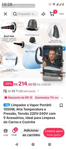 Limpador a vapor