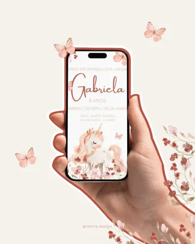 Convites e papelaria digital para festas