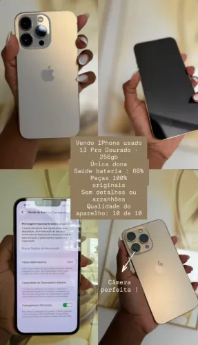 iPhone 13 Pro 256GB Dourado - Perfeito Estado | Única Dona