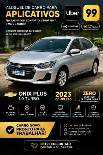 Chevrolet Onix Plus 2023 Turbo ALUGO pra motorista de app | Aceito com opção de compra