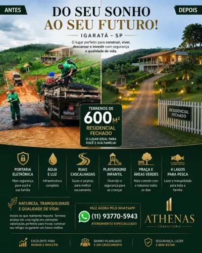 TERRENOS EM IGARATÁ A PARTIR DE R$ 79.999!