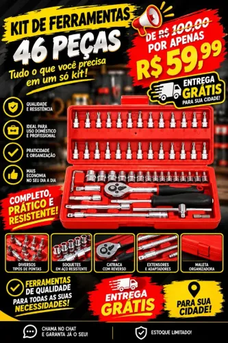 Caixa ferramentas 46 peças