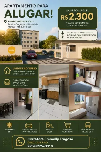APARTAMENTO MOBILIADO PARA ALUGAR - SMART VISTA DO SOL 2