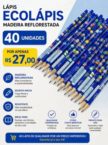 Kit com 40 Lápis Ecolápis
