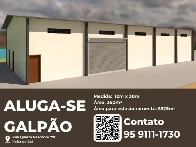 Aluga-se GALPÃO, bairro Raiar do Sol, 360m2
