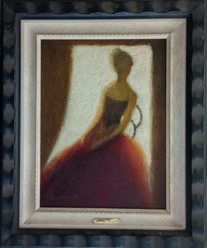 Quadro de Bailarina - óleo sobre tela 40x30. Bosco.