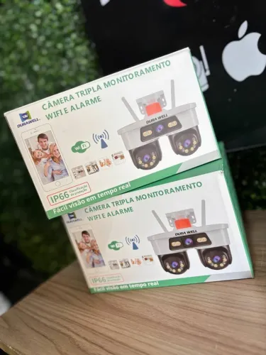Câmera de Segurança IP Wi-fi TRIPLA 3 em 1 EXTERNA - DURAWELL