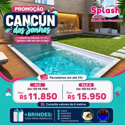Piscina 4, 5 e 6 metros em Promoção em até 21x