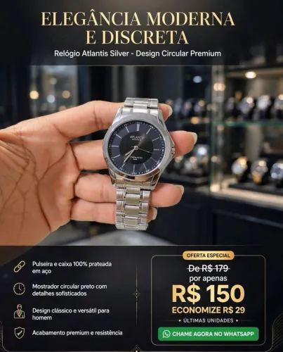 Relógio Atlantis silver original