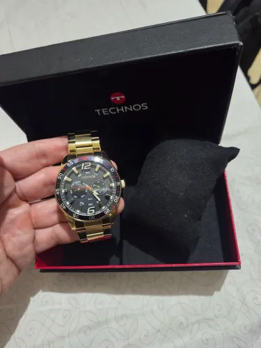 Relógio Technos Masculino Corredor Dourado - 6P25BX/1P