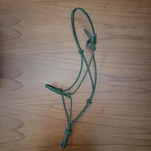 Cabresto 7 nós para cavalo, cor verde camuflado